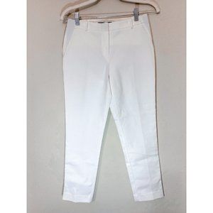 TAHARI cropped stretch white maternity PANTS